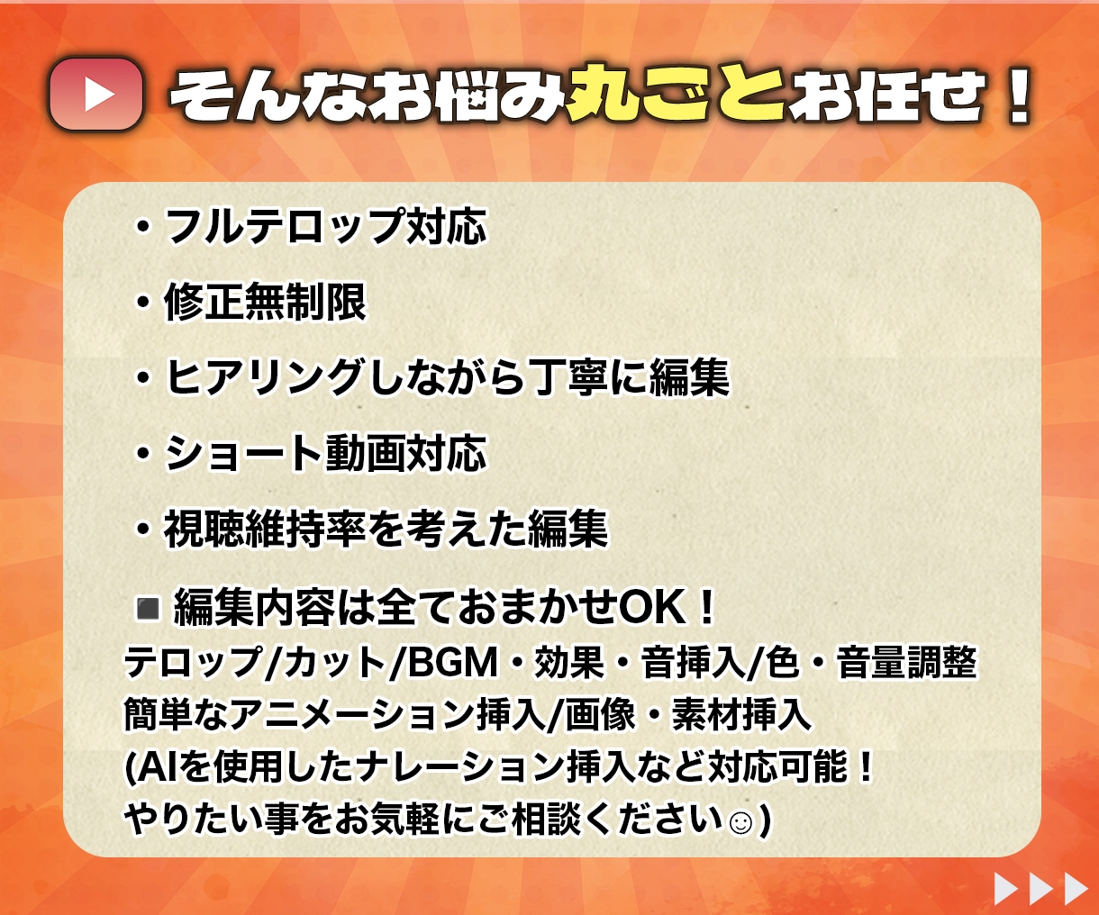 迅速・丁寧・柔軟！現役プロが動画編集代行致します 丸投げOK！高品質な動画編集代行！最後まで見られる動画作り！ イメージ3