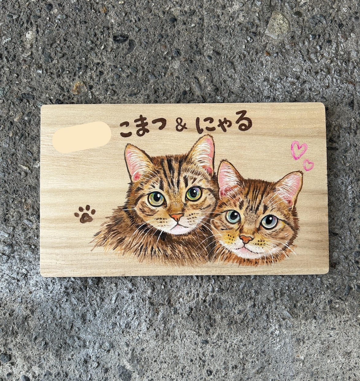 オリジナル 木製表札 ペットイラスト製作します 可愛いペットの表札を手描きで味のある物に仕上げます イメージ2