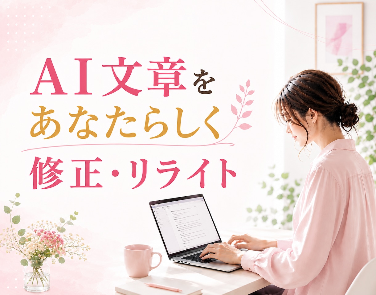 AI生成文章を"あなたらしい”文章に修正します ヒアリングを元にChatGPT・AI文章をリライトします☘️ イメージ1