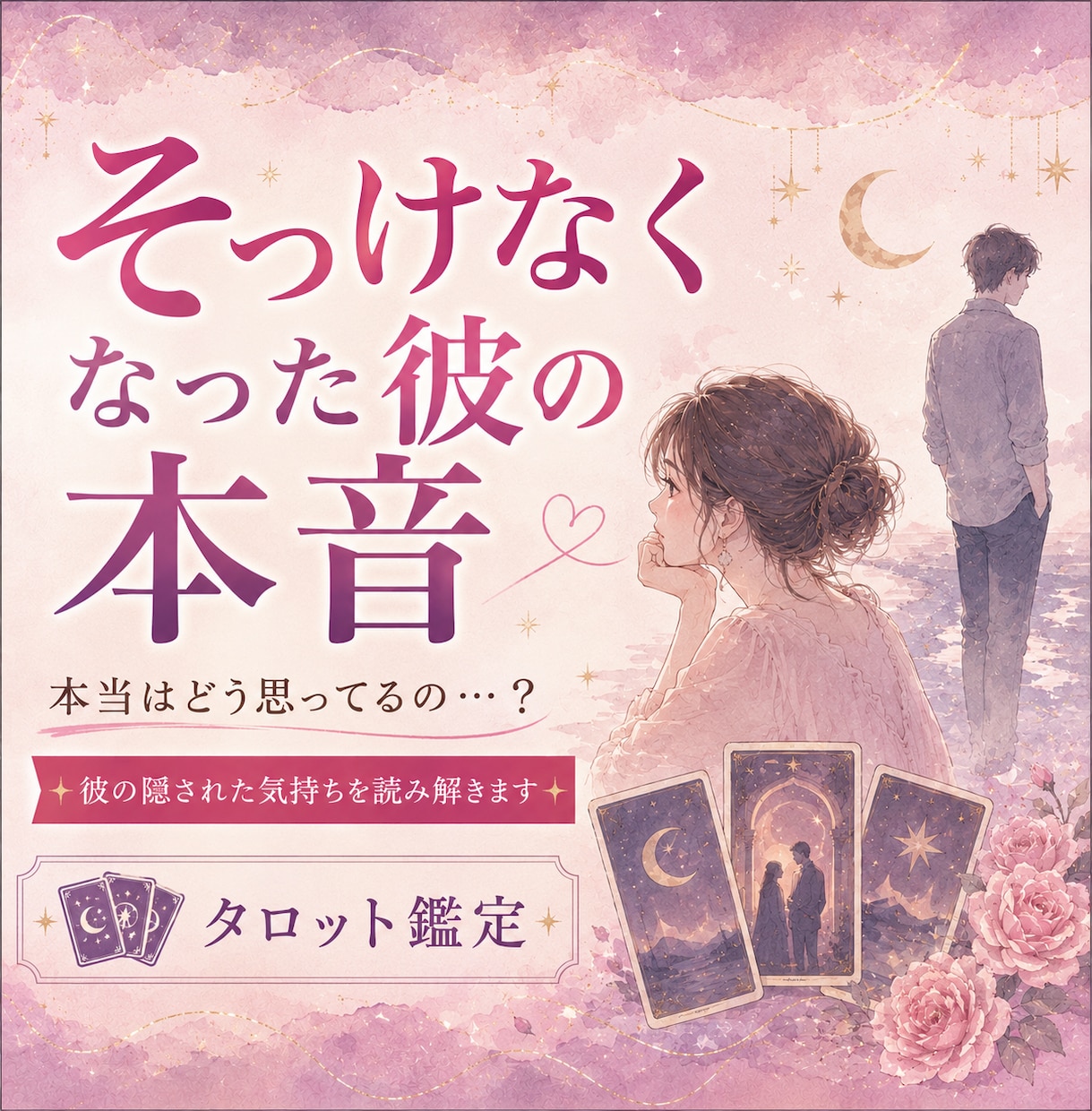 急にそっけなくなった彼の本音をタロット鑑定します 態度が変わった彼の本音と理由を丁寧に読み解きます イメージ1