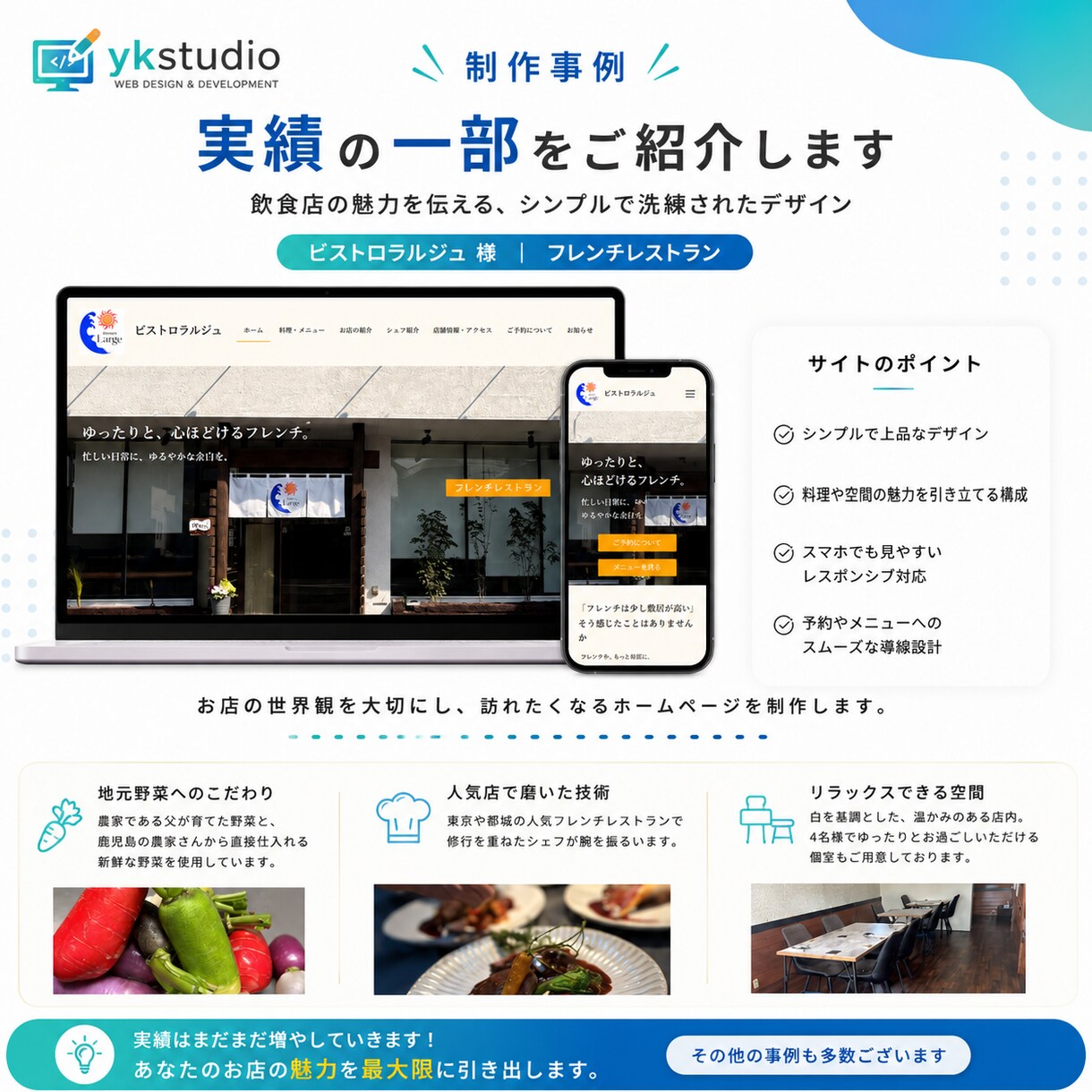 個人事業主向けHPを制作しますます 集客につながるシンプルなHPを制作します イメージ3