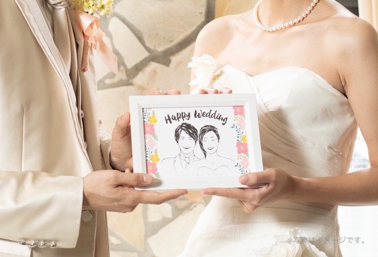 ニコニコ笑顔なウェルカムボード描きます おふたりの似顔絵がメイン！シンプル&お洒落に仕上げます！ イメージ6