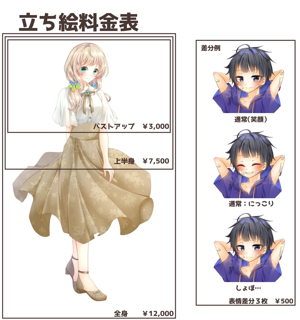 可愛い女の子/男の子の立ち絵やイラストを承ります 透明感のあるイラストで通常頭身、デフォルメ立ち絵を作成します イメージ2