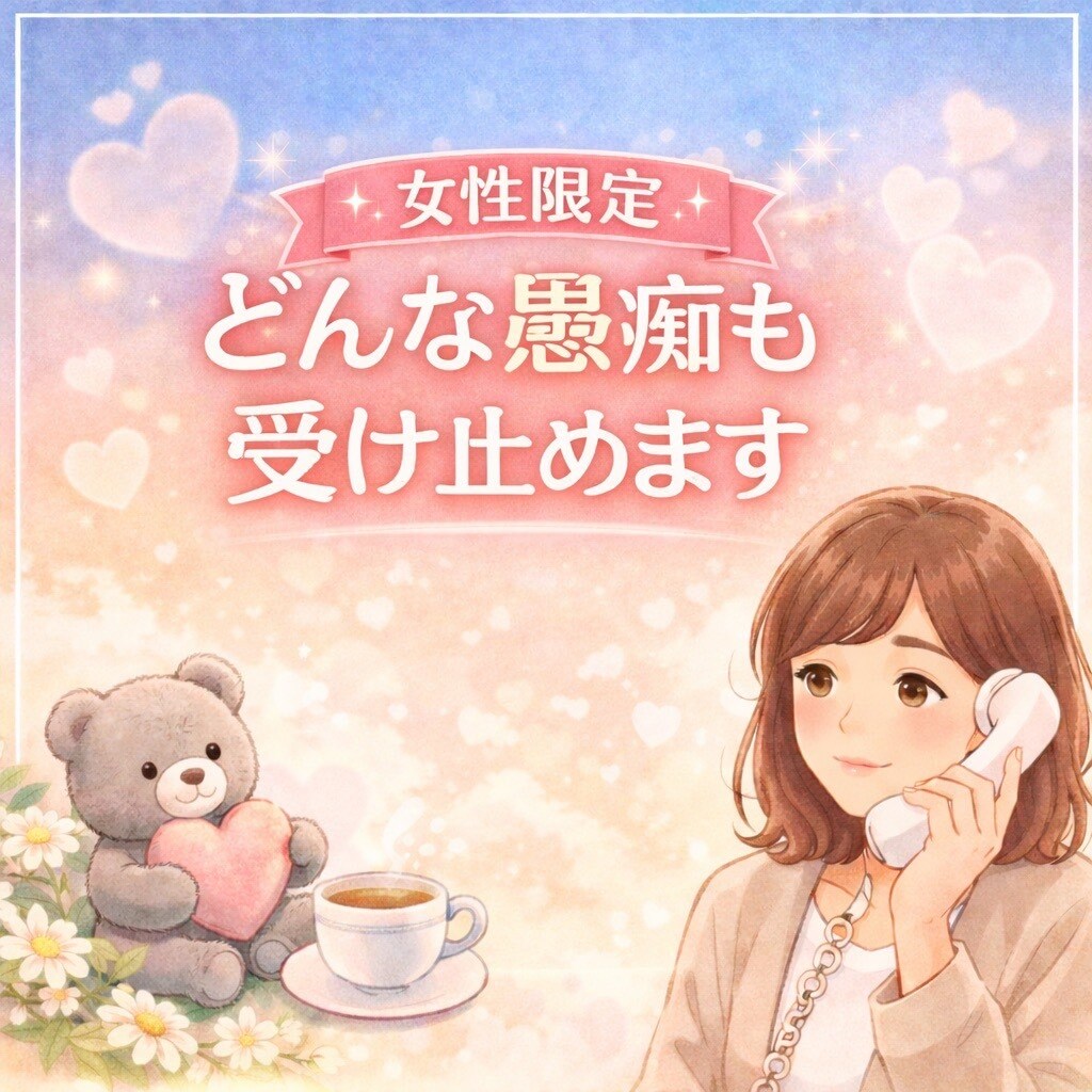 女性限定｜否定せず悩み愚痴お聞きします 誰にも言えない話も安心して話せます イメージ1