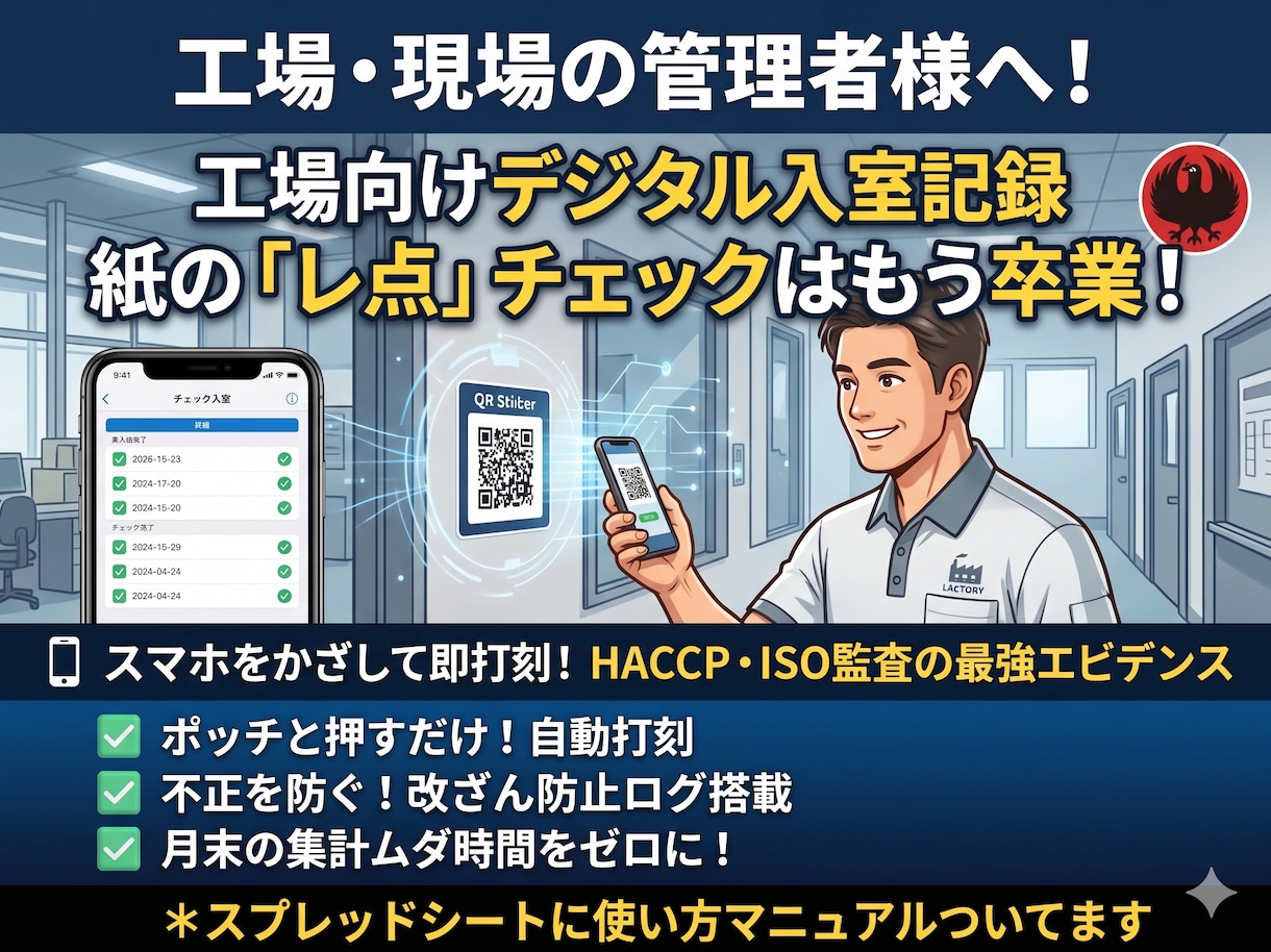 フードディフェンス 改ざん防止デジタル打刻します 紙の管理は卒業！HACCP監査対策自動記録システムをご提供！ イメージ1