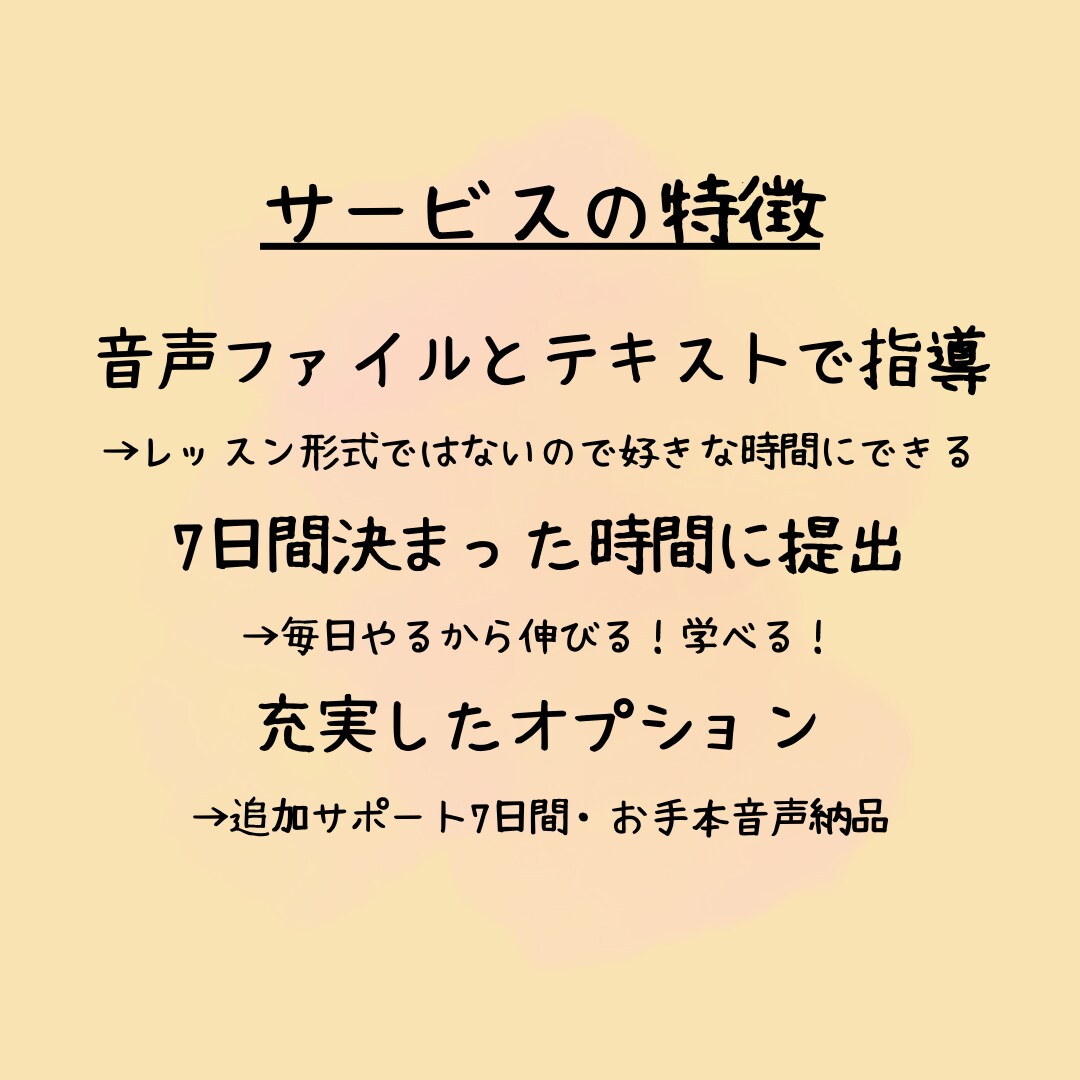 ７日間毎日　英語音声の添削・発音指導します 発表やプレゼン前に最適！スキマ時間に取り組めて発音記号不使用 イメージ3
