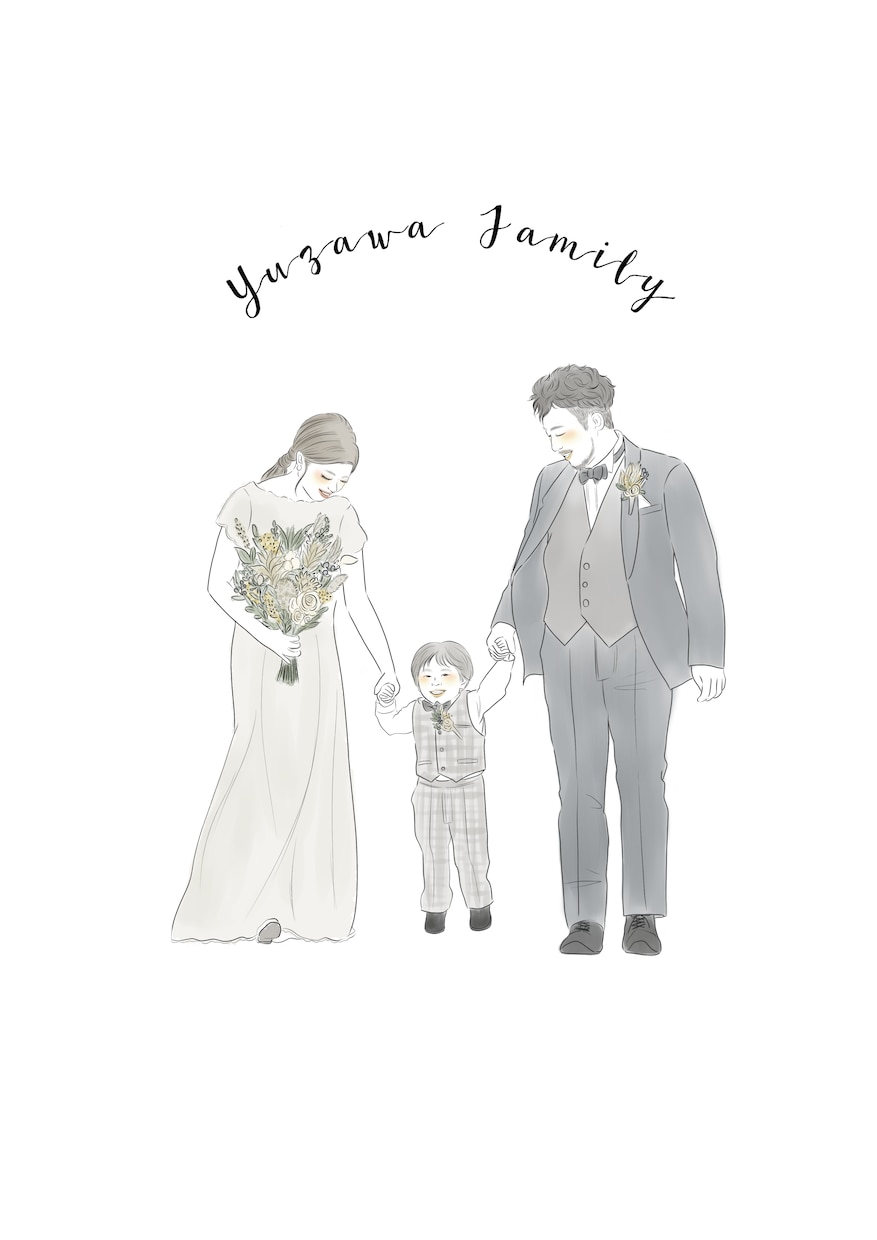 シンプルでオシャレな似顔絵イラストを描きます 繊細なタッチと柔らかい着色で惹きつけられるイラストを♪ イメージ5