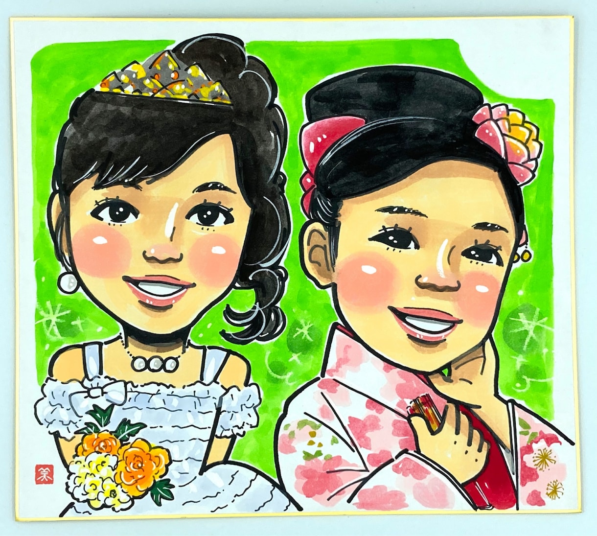 七五三の似顔絵を可愛く描きます 七五三の写真だけではなく、絵としても記念に残そう！ イメージ1