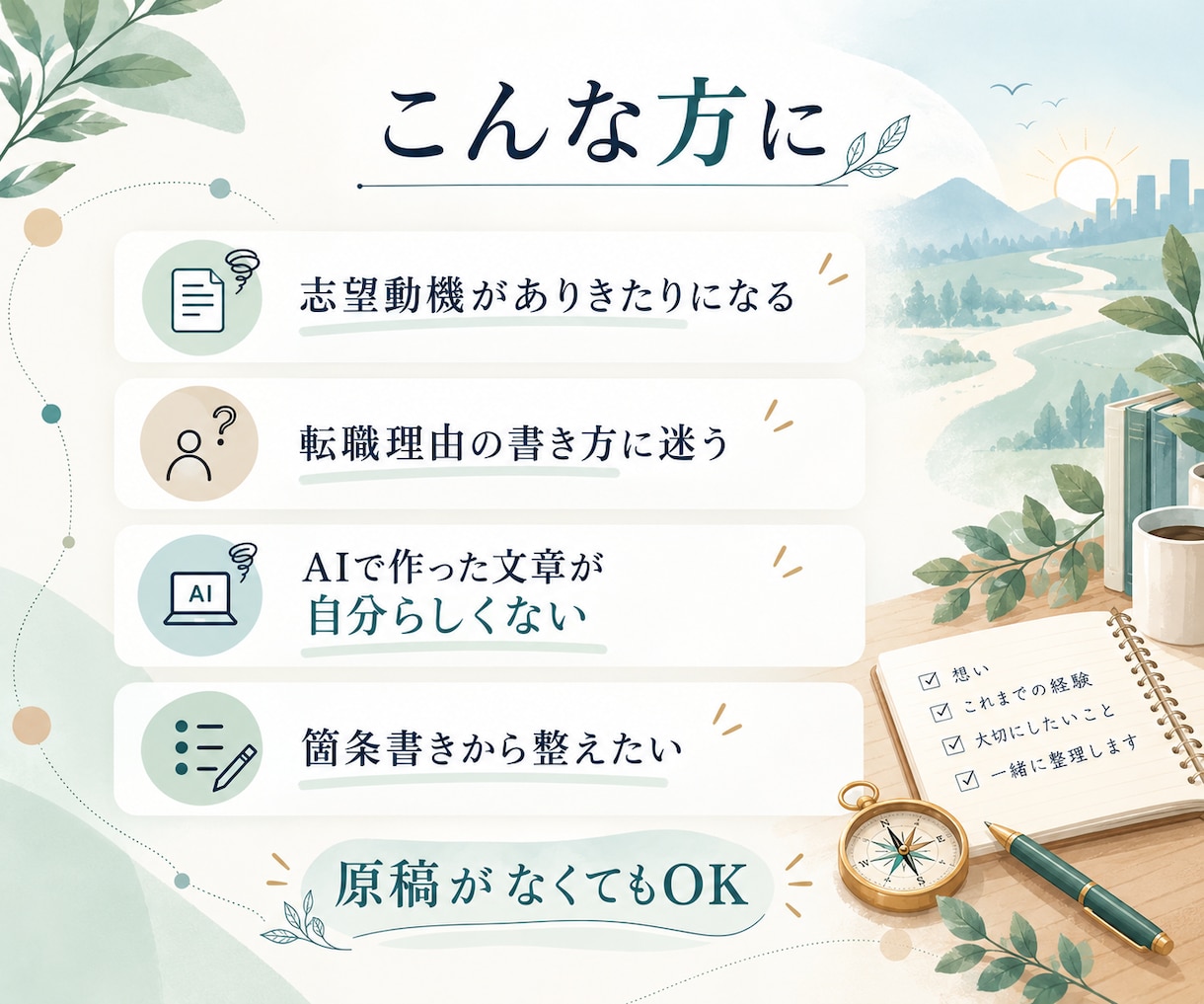 看護師の志望動機・自己PRを添削します 看護師10年。経験を面接で話せる文章に整えます イメージ3