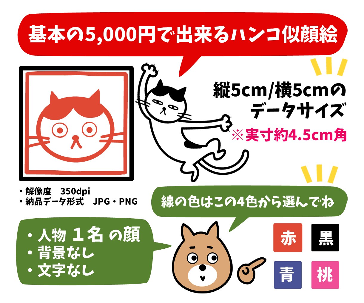 ちょっとレトロなハンコ風の似顔絵を描きます シンプルで悪目立ちしないので書類や手紙のワンポイントにも。 イメージ2
