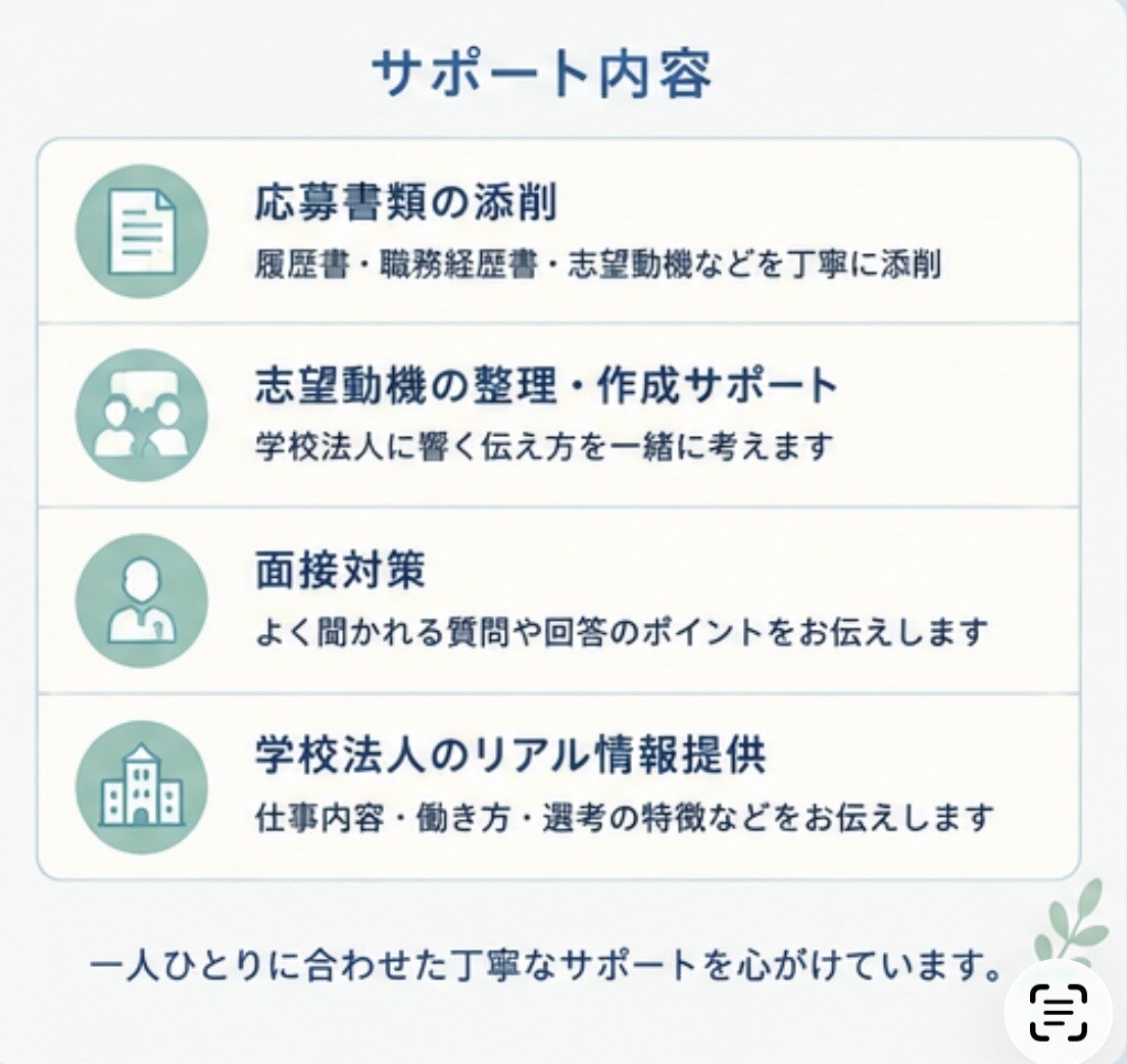 今だけ！学校法人に特化した履歴書の添削をします 学校法人人事歴15年の目でしっかりと合格に導く イメージ4