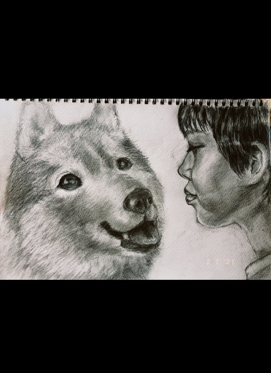 あなたの大切な人、ペットの肖像画、似顔絵描きます 貴方の大切なあの人の命の輝きを遺します。 イメージ3
