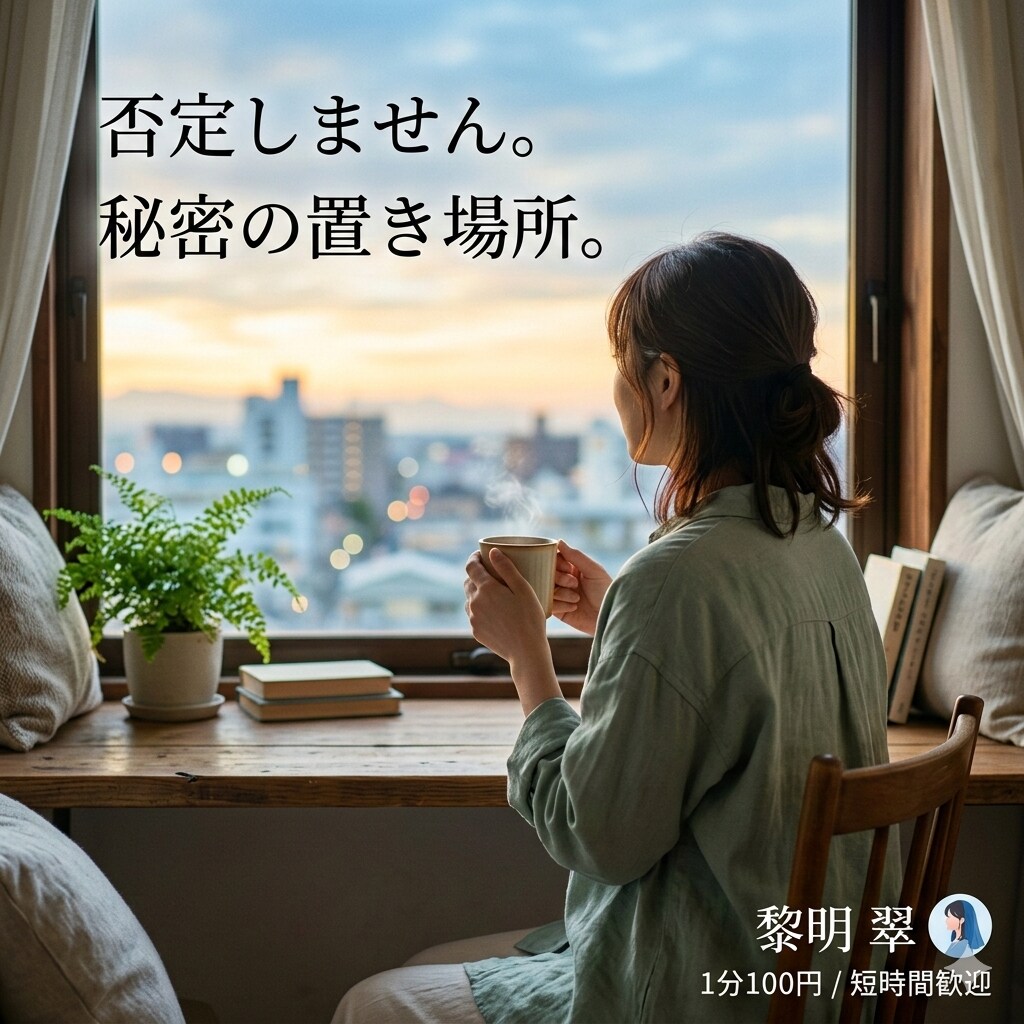 完璧じゃなくていい。あなたの悩みそっとお聞きします 難しい話は抜き。飾らない翠があなたの孤独にそっと寄り添います イメージ1