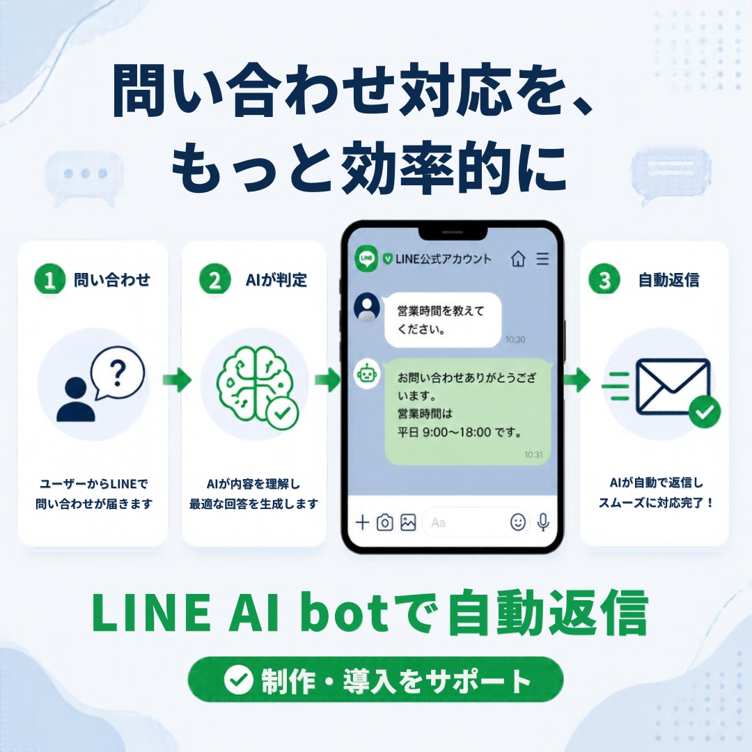 LINE自動返信AIボットを構築します ご自身の知識やノウハウをLINE BOTに！ イメージ3