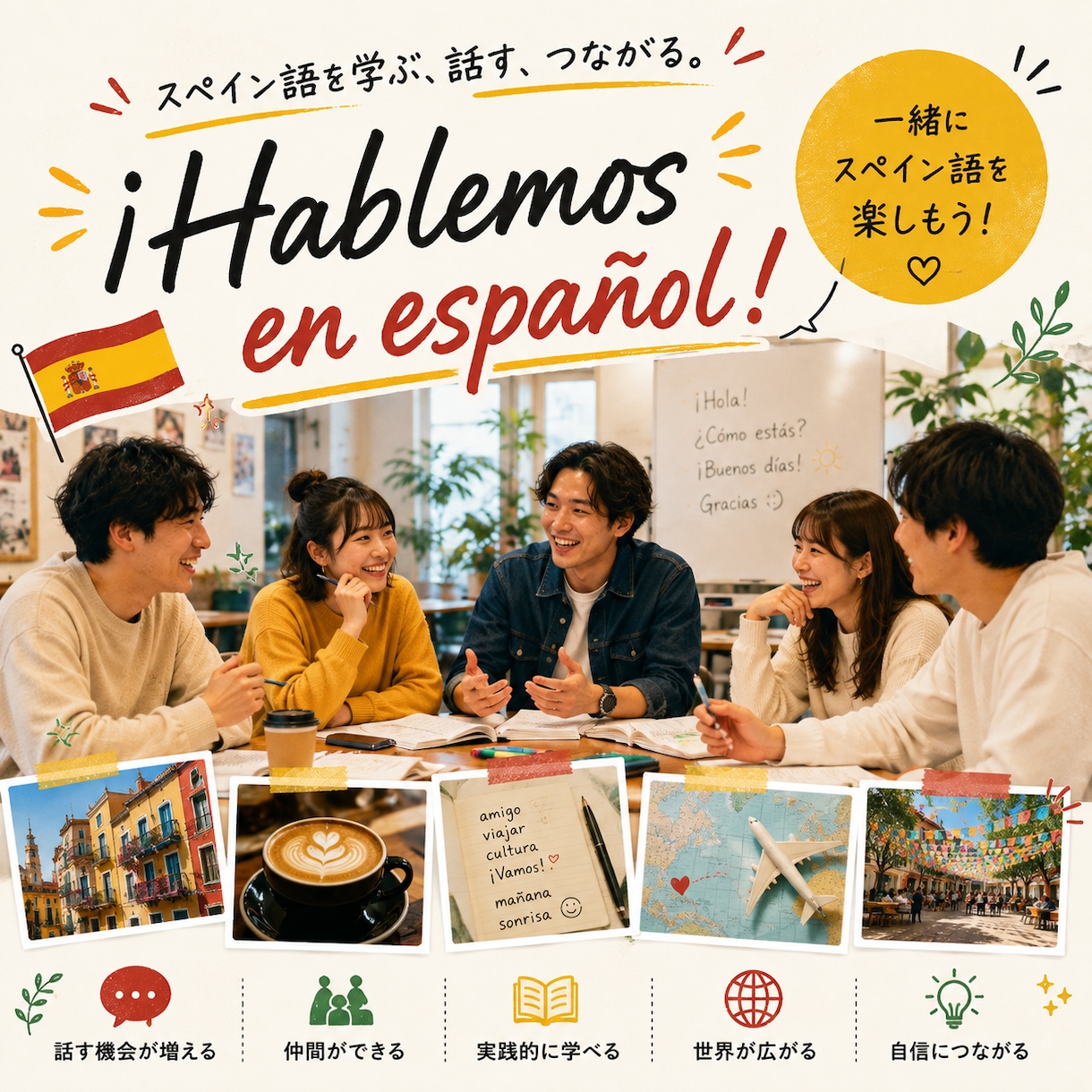 スペイン語の会話の練習相手をします みんなでスペイン語を話しましょう！ イメージ1