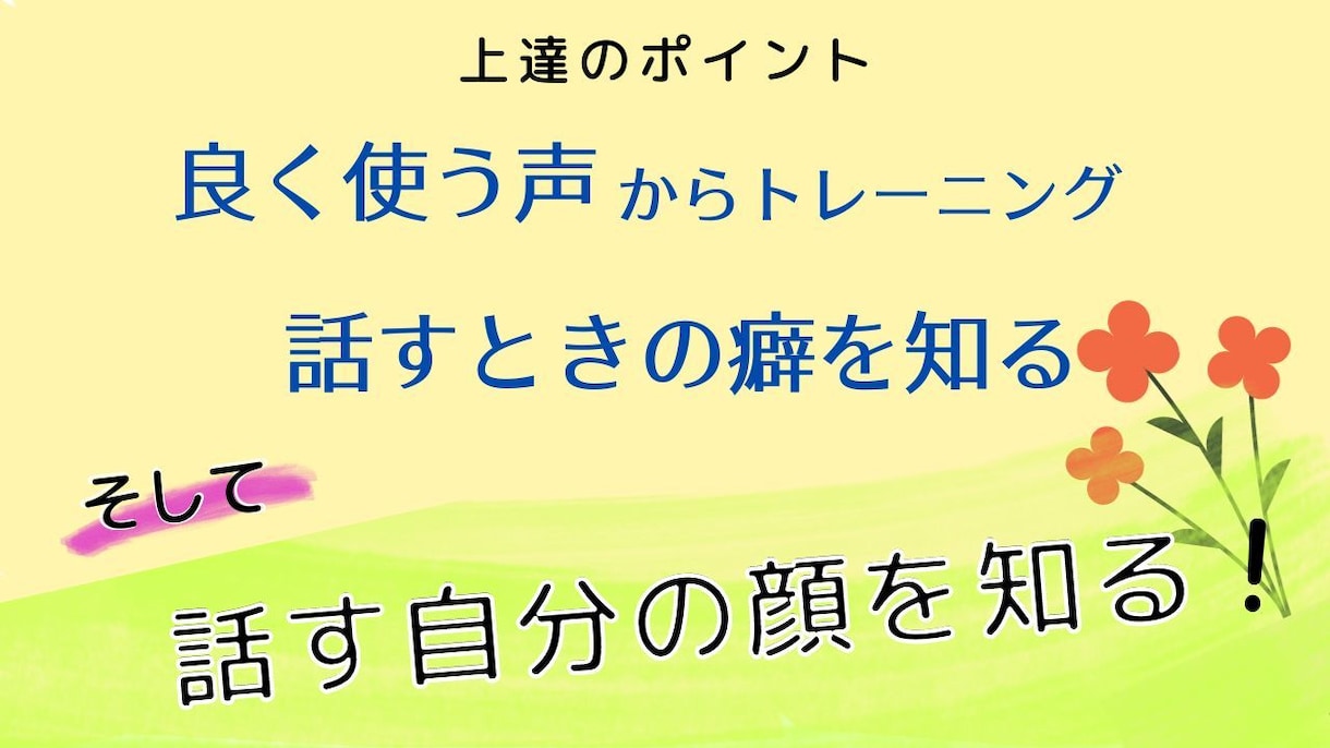体験レッスン受講後の継続レッスンをご案内します 実績にふさわしい説得力のある声を育てるトレーニング イメージ2