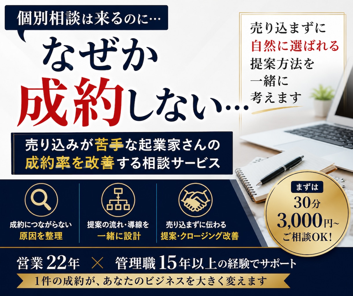 売り込みが苦手な起業家さんの営業相談に乗ります 売り込まず自然に選ばれる提案方法を整理します イメージ1
