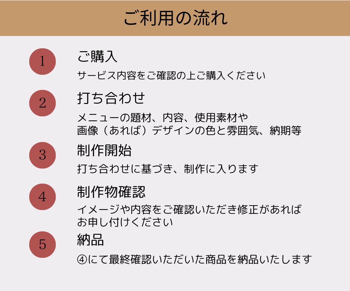 お洒落で見やすいオリジナルメニュー表作成します 低価格なのに高品質！女性向けのデザインお任せください！ イメージ2