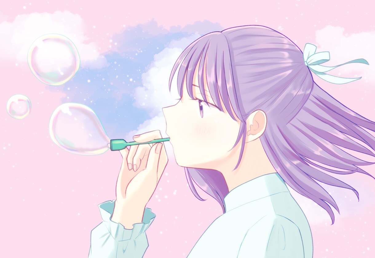 SNS映えかわいい萌えアイコン描きます 可愛い、ふわふわ、ポップな美少女SNSアイコン イメージ3
