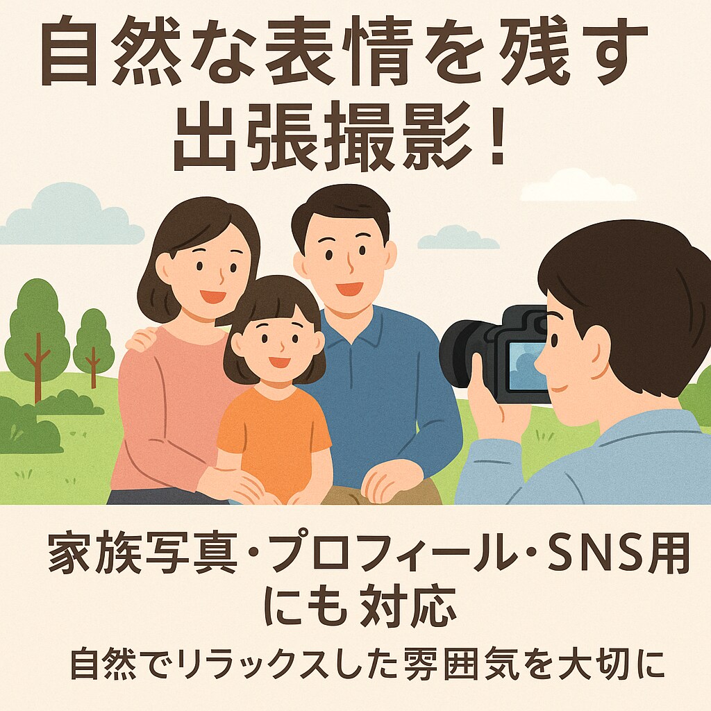 人生の１ページを思い出にします 自然な表情を残す出張撮影！家族写真・SNS用にも対応します イメージ1