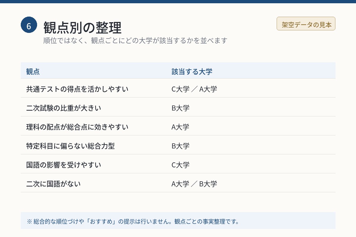 その志望校、得意科目は何点分か整理します 娘のために作った配点比較表、あなたのお子さんにも作ります イメージ8