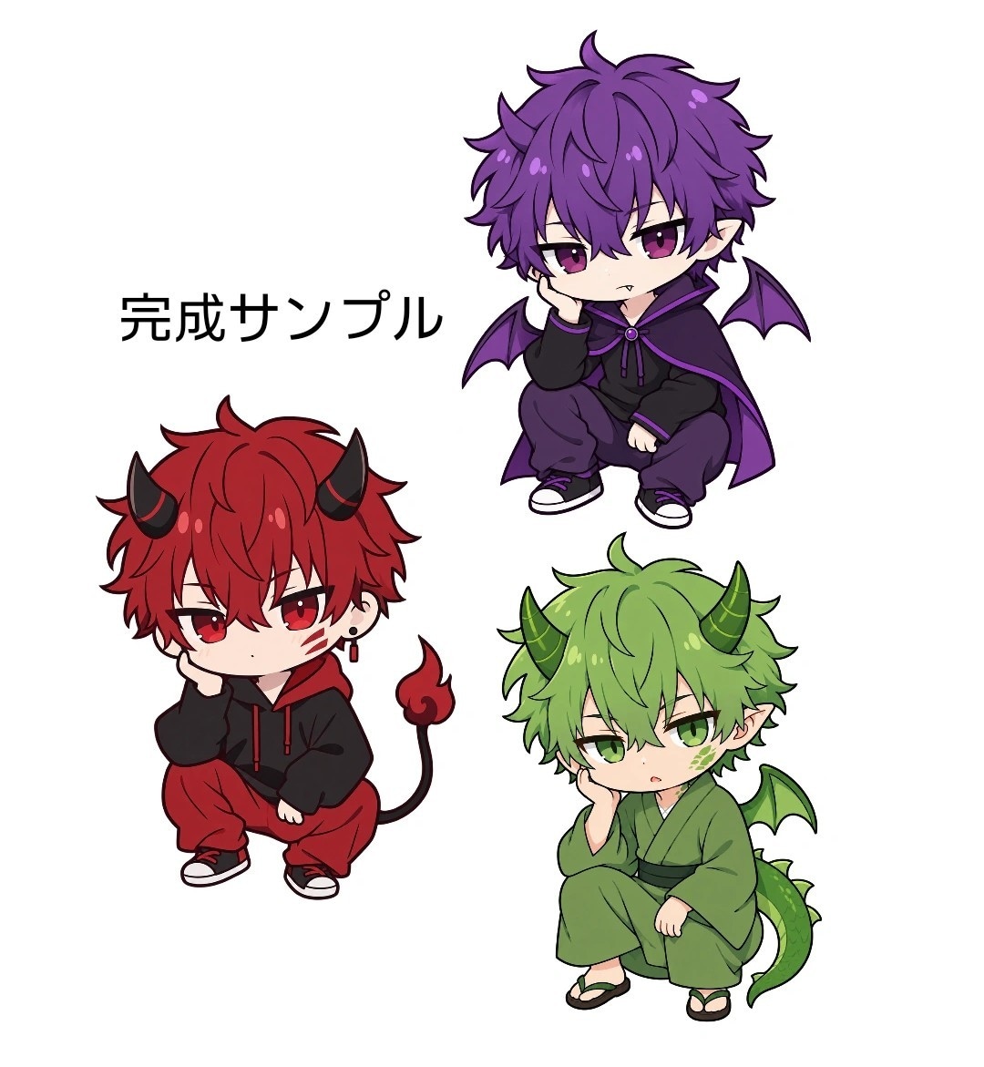 男性のかわいいミニキャラかきます オリジナルキャラクター、デフォルメキャラクターも作成可能です イメージ1