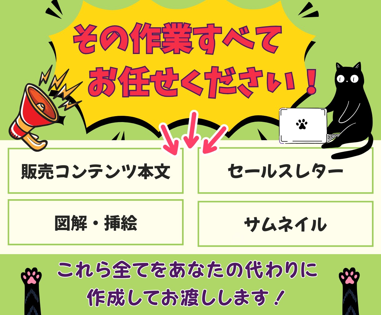 完成したコンテンツをまるっとお渡しいたします あなたは出品するだけでOK！商品作成はお任せください！ イメージ3