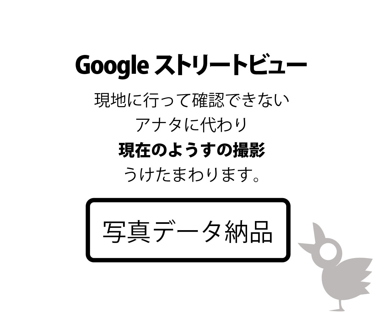ストリートビューの場所に行って写真とります Googleのストリートビューの場所で現在の様子を撮影します イメージ2