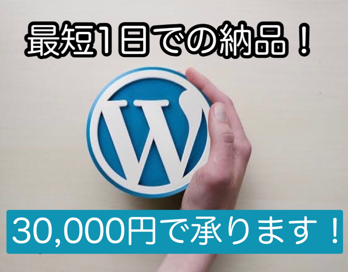 最短1日でWordPressでサイト作成承ります 最短1日！初出品キャンペーン30,000円(3名さま限定) イメージ1