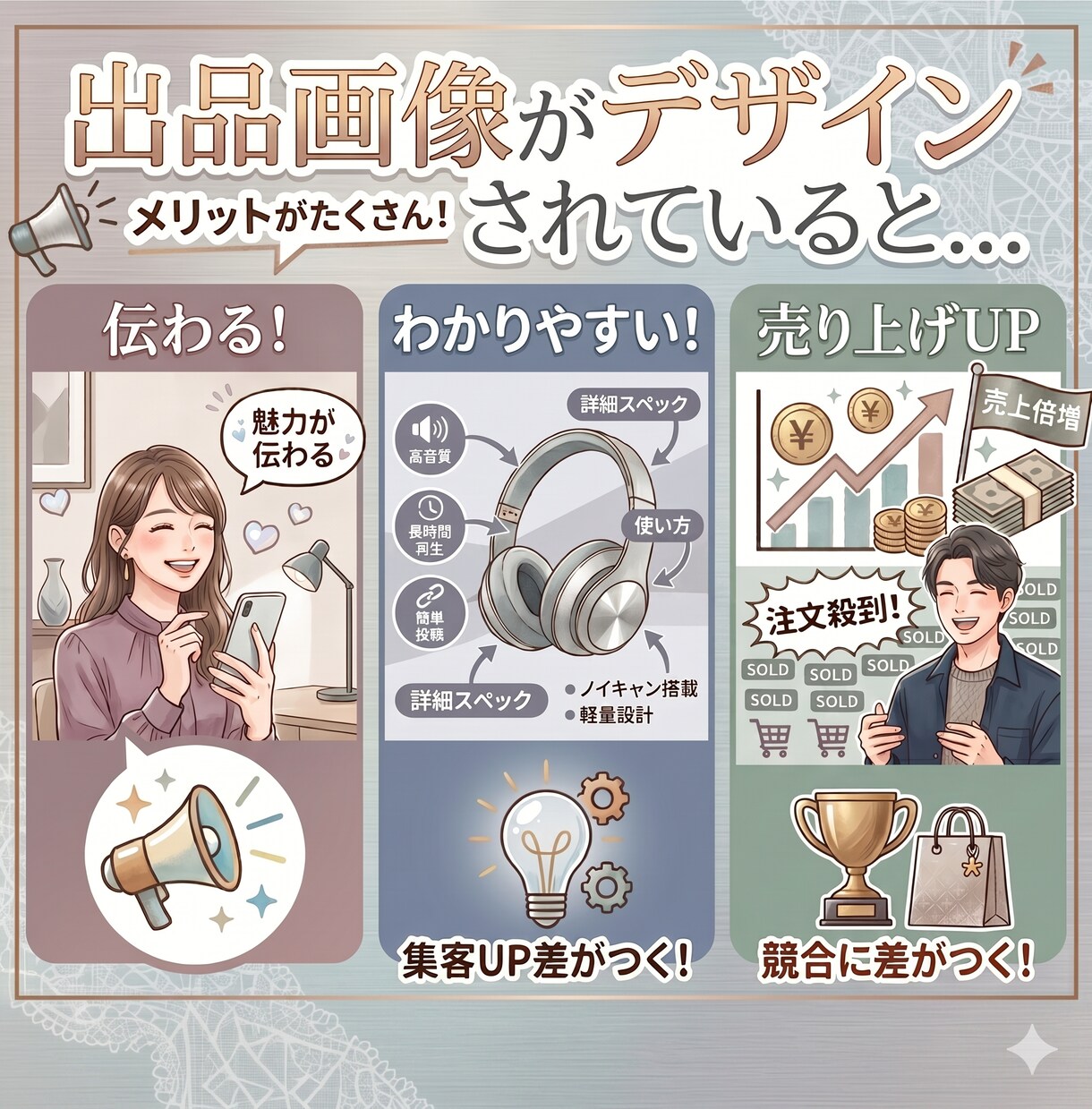 ココナラの出品画像作成いたします あなたのサービスを「選ばれる」1枚に！ イメージ3