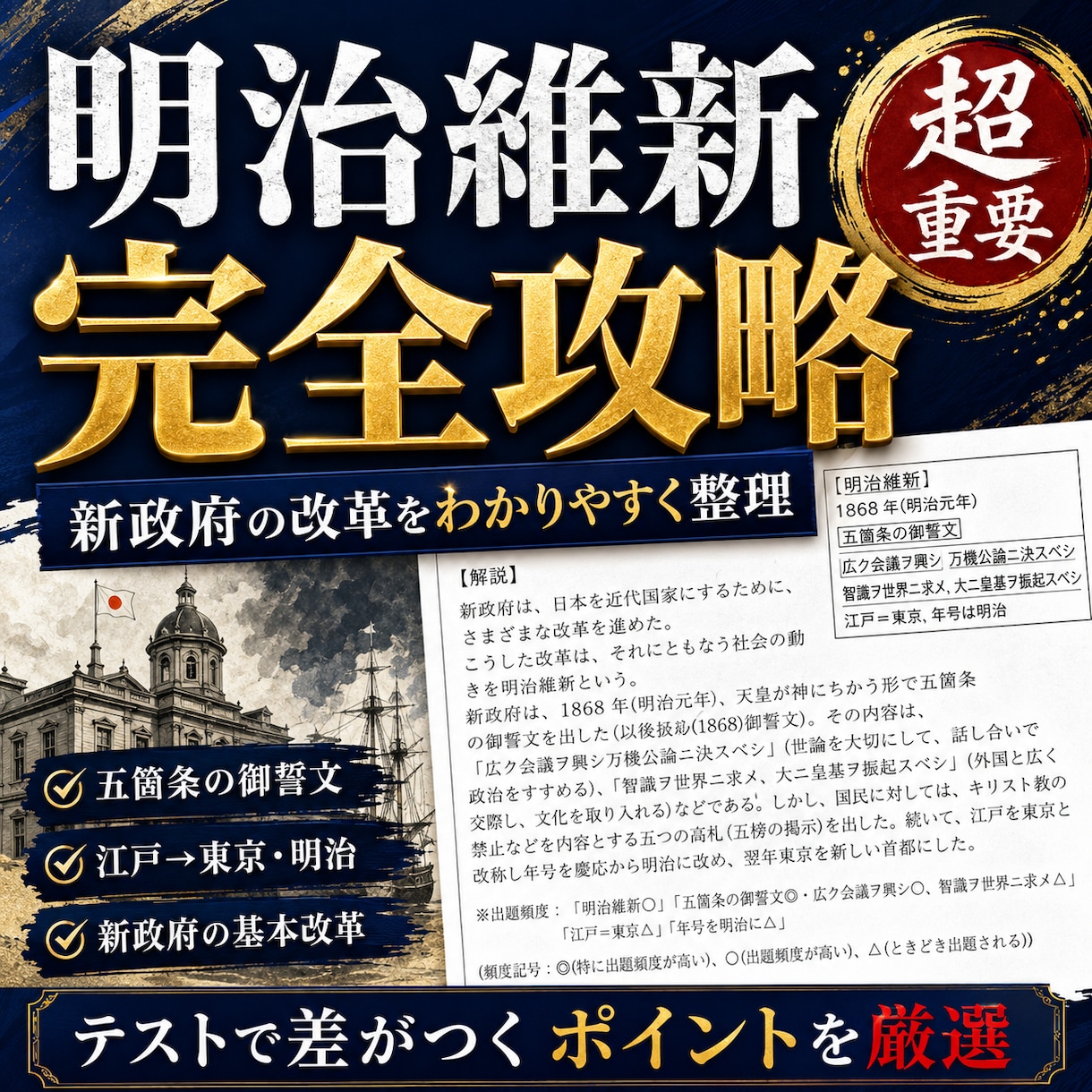 中３社会（歴史）・定期試験対策問題集を提供します 圧倒的な演習量で、社会の評定を「５」にして内申点アップ！！ イメージ2