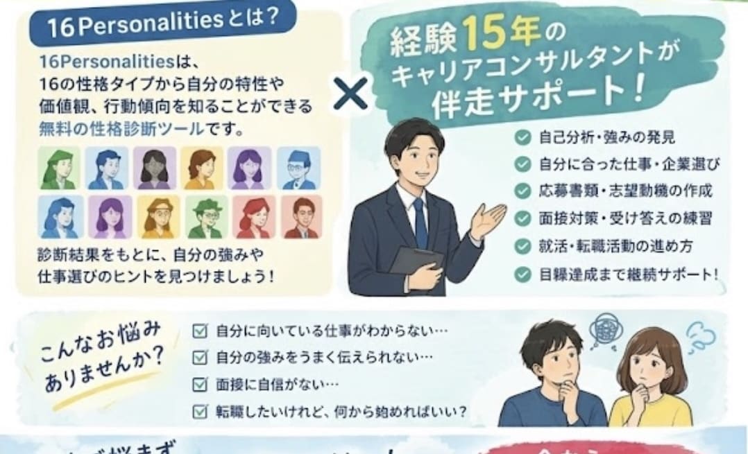 16パーソナリティ✖️相談内容でご相談いただけます 最新のトレンドを網羅し専属ワークコンシェルジュがアドバイス！ イメージ2