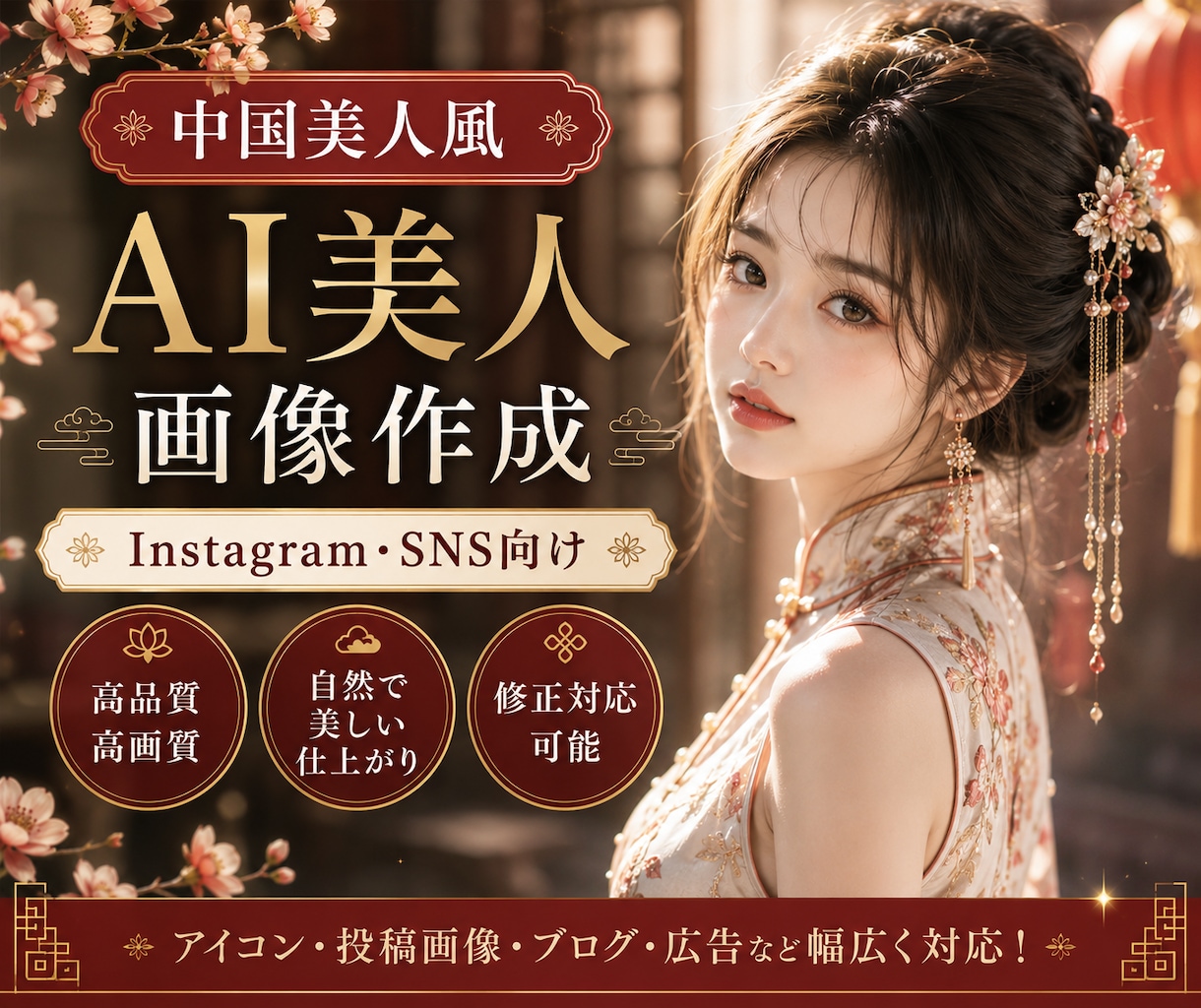 SNS向け高品質美人画像を作成しますます Instagram・アイコン・投稿画像対応 イメージ1