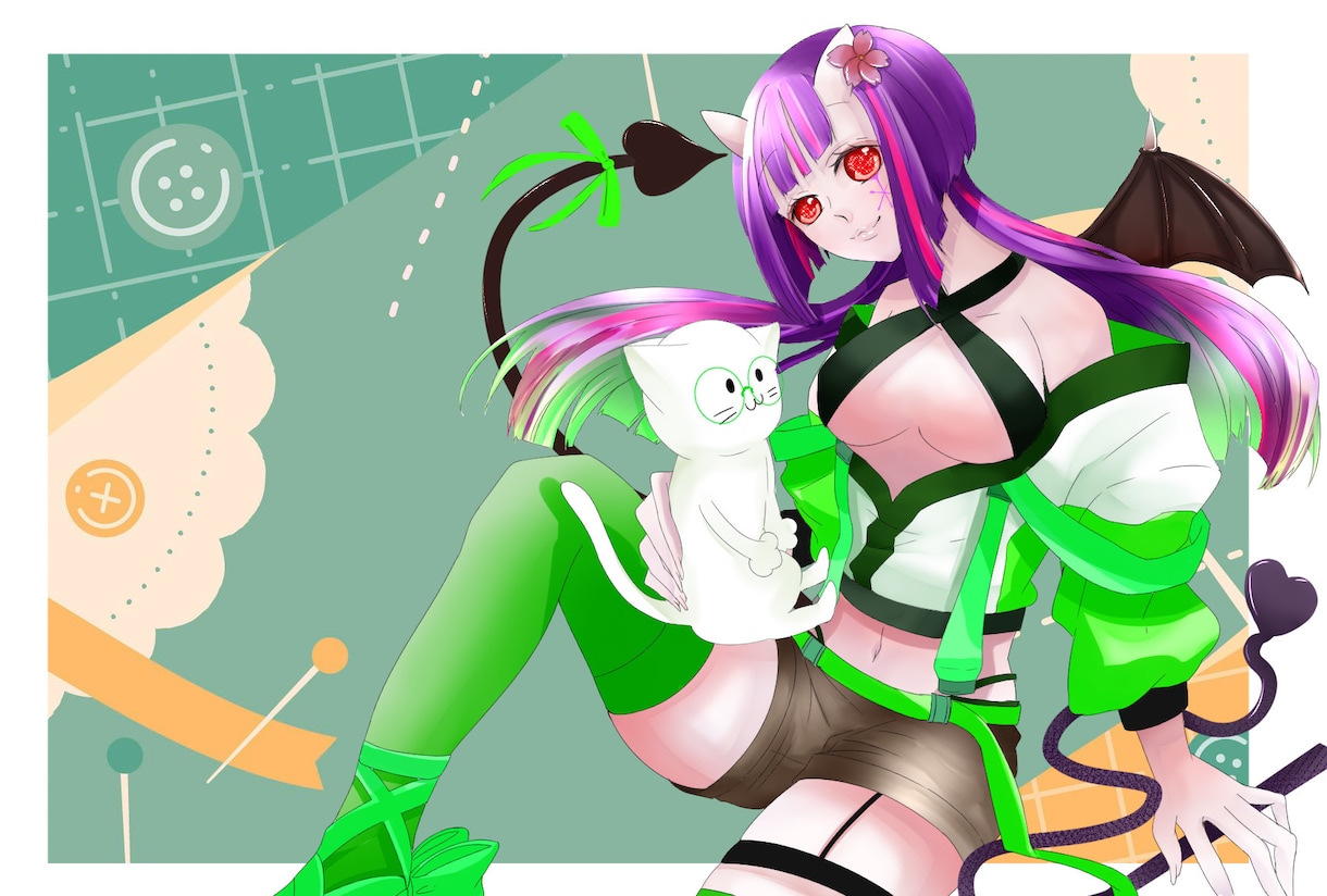 サムネイル、キャス画、配信画面描きます 活動者向け！配信画面や動画イラスト描きます！ イメージ2