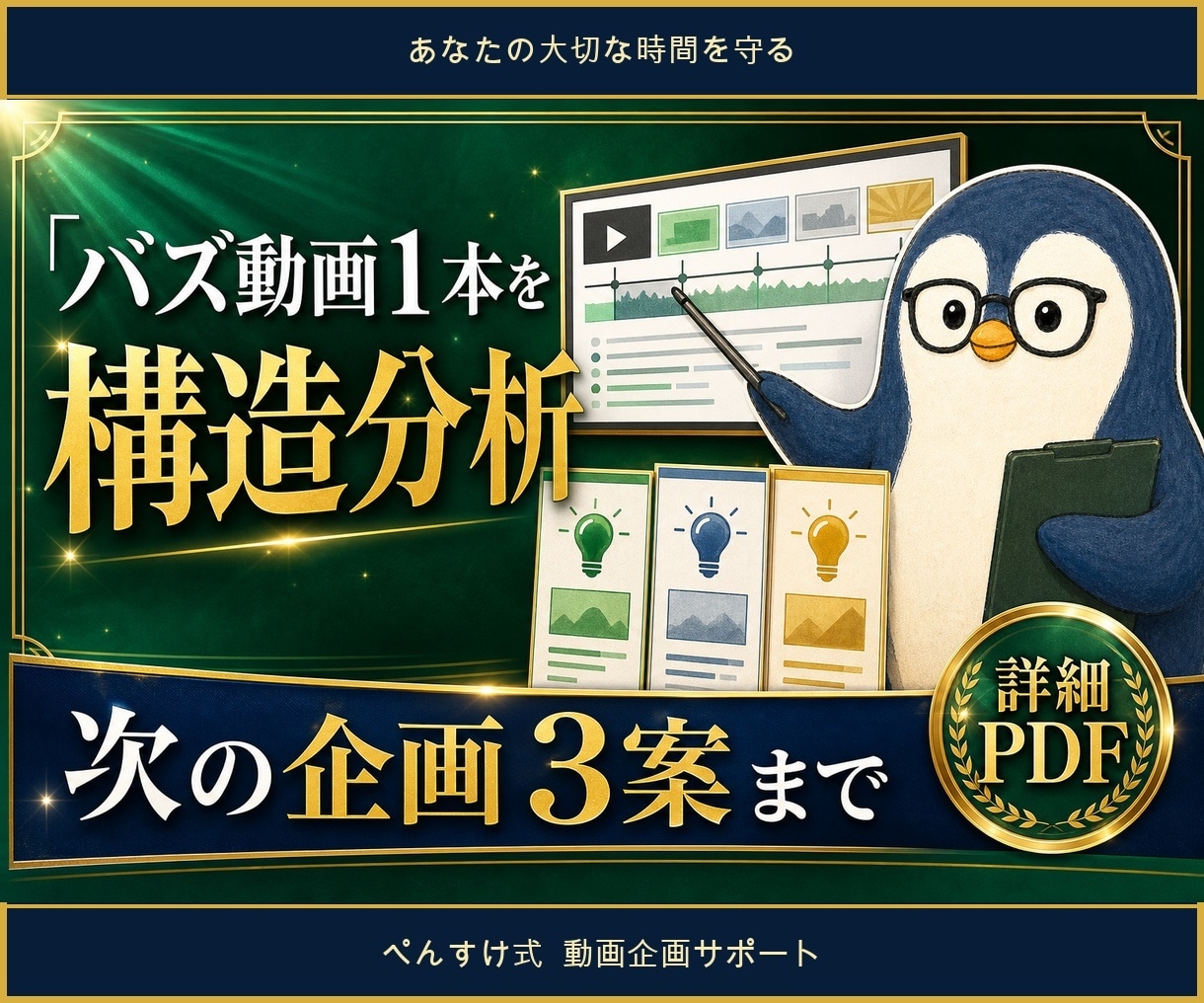 バズ動画1本を構造分析し次の企画3案を作ります 伸びた理由を整理し次の企画へ落とし込みます イメージ1