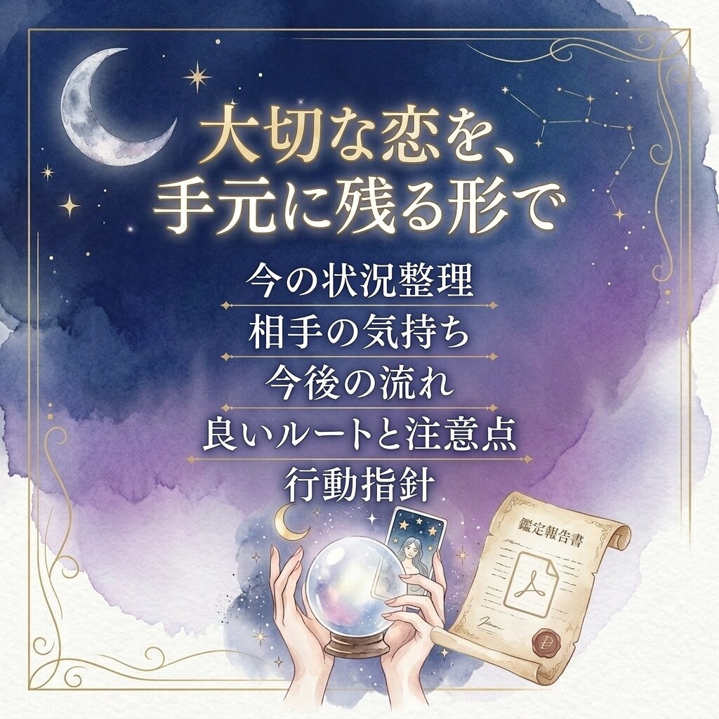 恋愛鑑定書PDFで深く読み解きます 相手の本音・流れ・行動指針を丁寧にお届け イメージ2