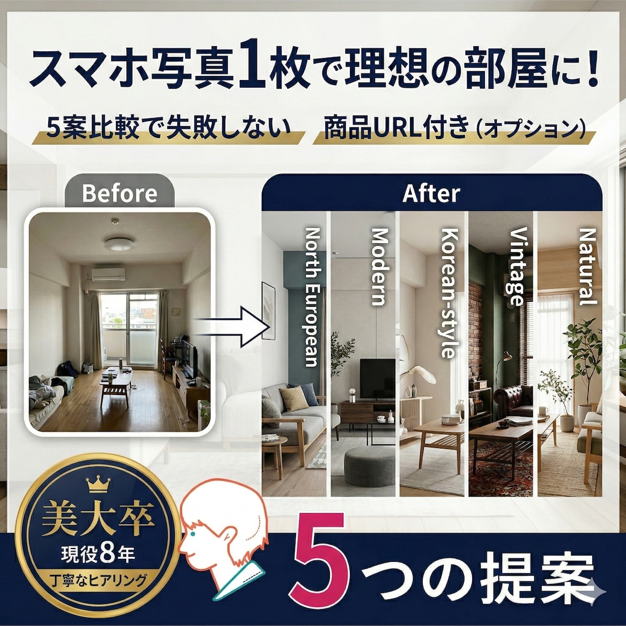 引越し・模様替え前の家具選び、プロが一緒に決めます 【モニター5名・1,980円】失敗しない部屋作りをサポート イメージ2