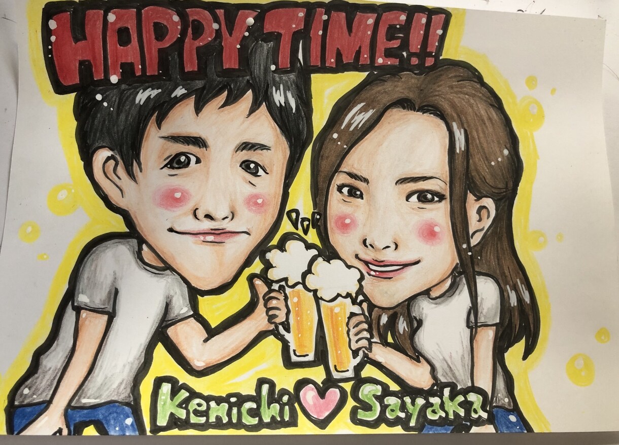似顔絵描きます お写真を見て似顔絵を描きます！手描きです。ポップでカラフル★ イメージ5