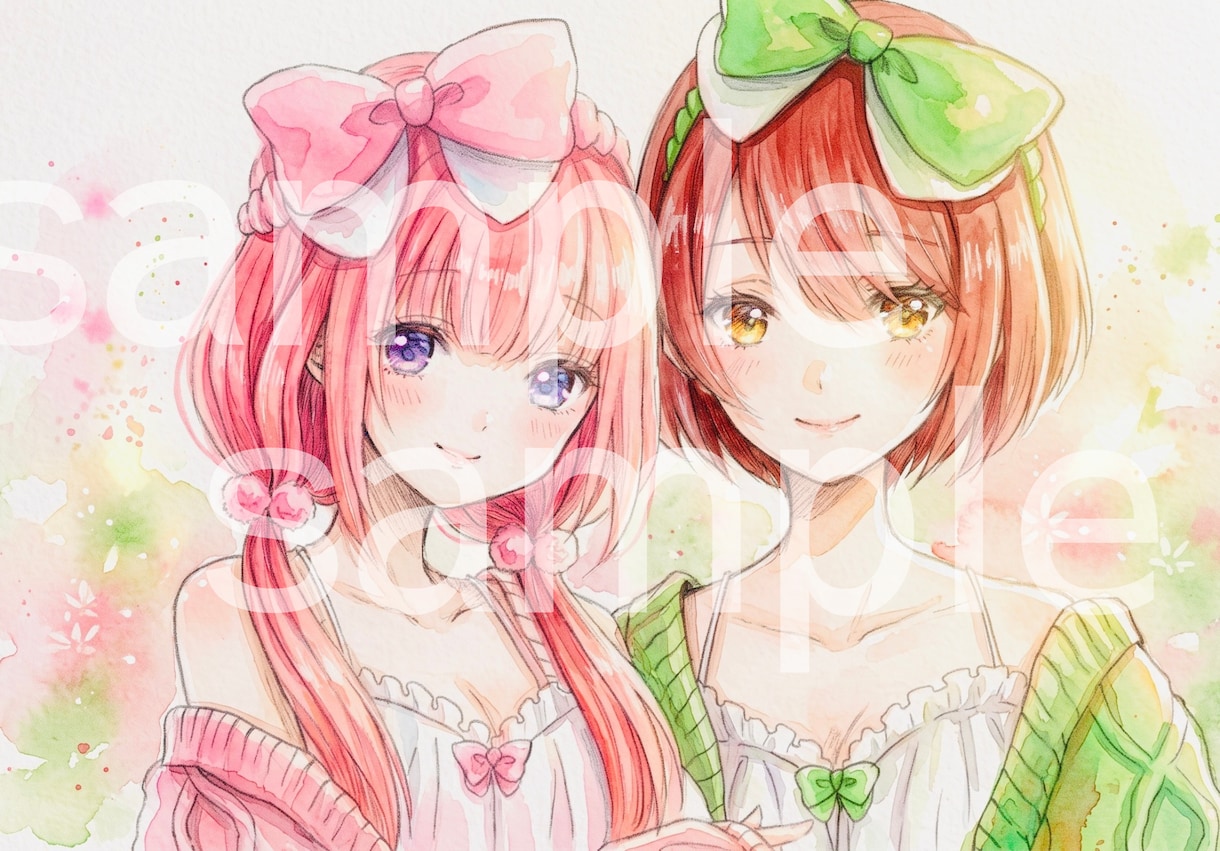 アナログタッチのふんわりしたイラスト描きます 表紙や挿絵、アイコン、プレゼント用、その他ご相談ください イメージ3