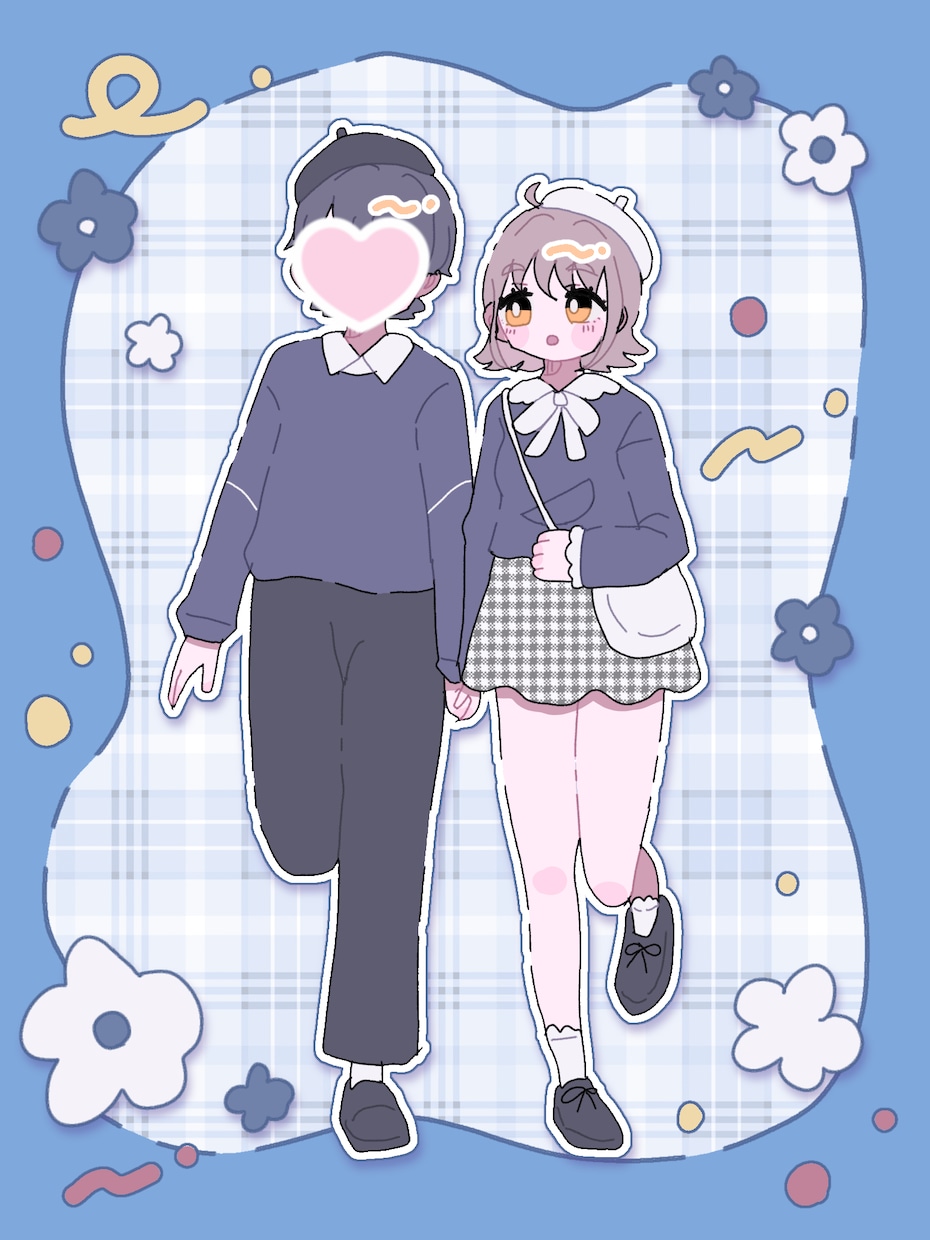 カップル(夢絵)イラスト描きます 低価格でアイコンや全身絵を描きます！ イメージ2