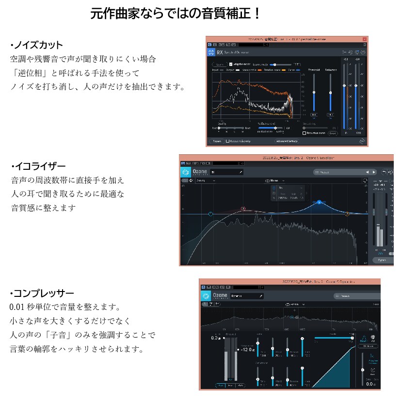 高品質・納期厳守┃1分75円で文字起こし承ります 元作曲家ならではの音質補正で、聞き取り率大幅UP！ イメージ4