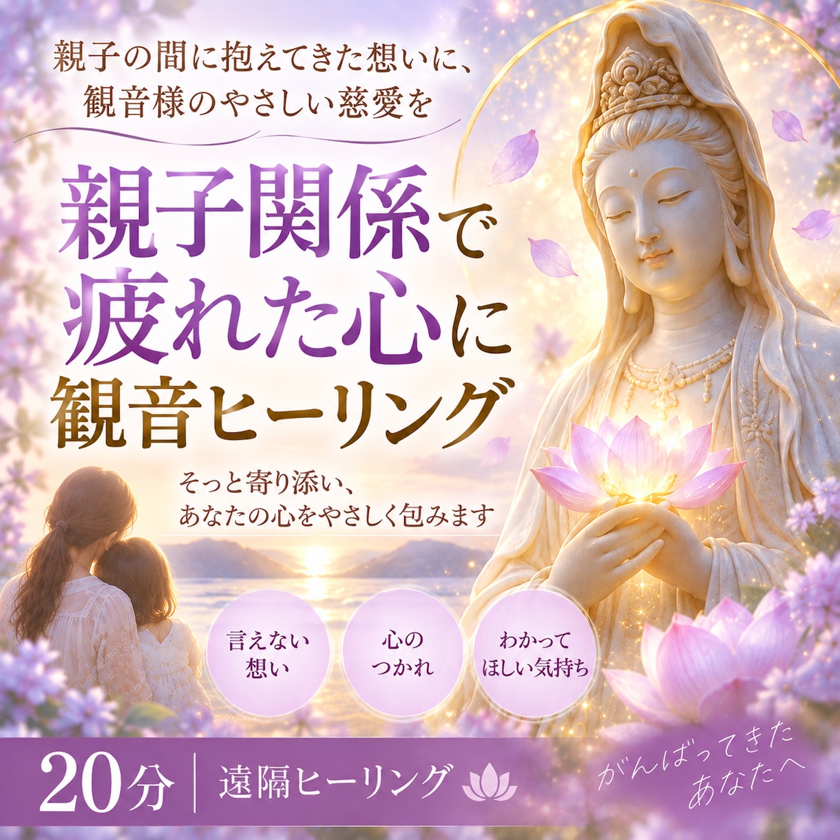 親子関係で疲れた心に観音ヒーリングをお届けします 親子の間に抱えてきた想いに、観音様の慈愛を イメージ1