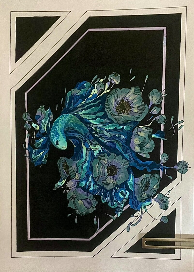 花や動物をペン画で描きます お部屋を華やかにする絵を描きます。 イメージ4