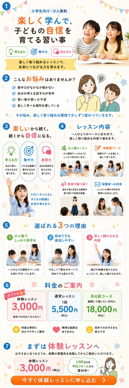 LP風画像を7枚制作します サロン・教室向けの集客画像を作ります イメージ5