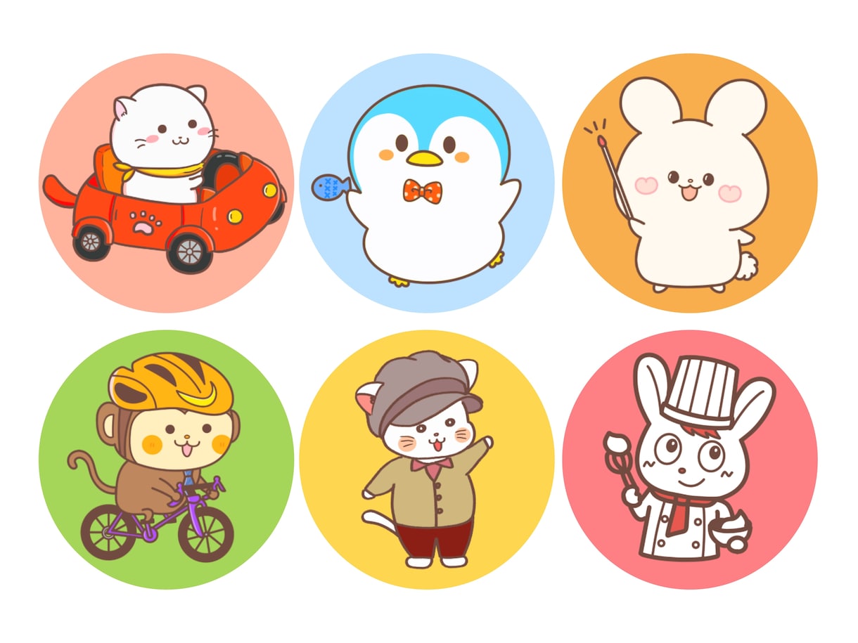 個人用もちふわ可愛い動物SNSアイコンお描きします SNS・ブログに使えるゆるかわアイコンです。 イメージ3