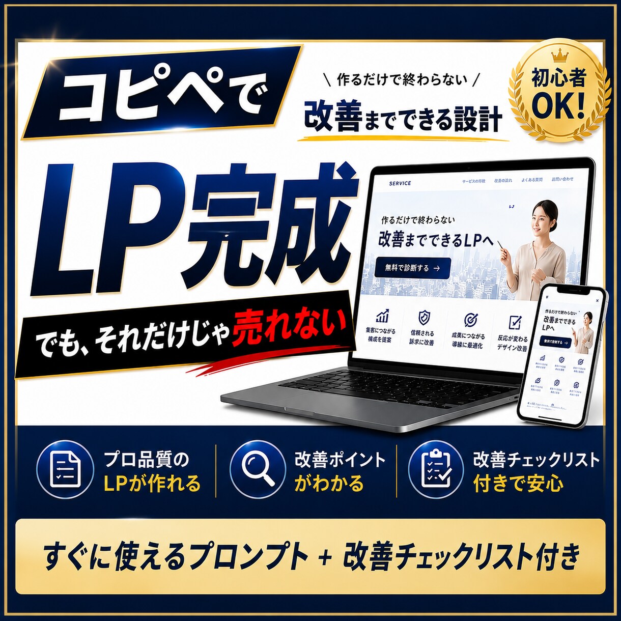 AIでLP作成＋改善できるプロンプト提供します 作るだけで終わらない、伝わるLPへ イメージ1