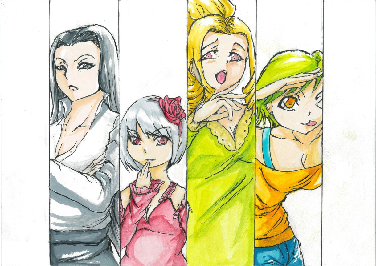 個性豊かな女性キャラクター描きます ※全てアナログイラストで対応！※ イメージ1