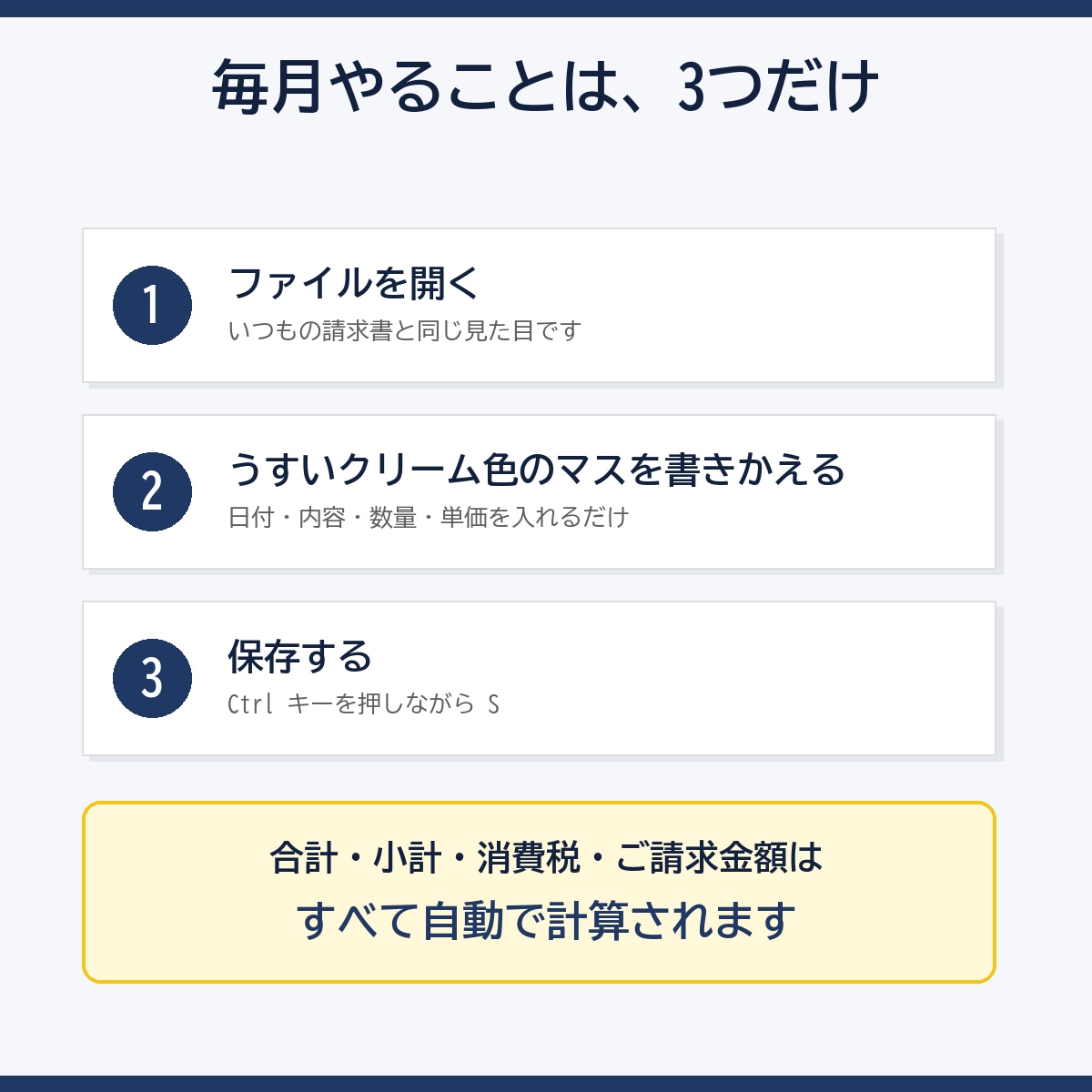 Wordの請求書を見た目そのままExcel化します 計算式つき・パソコンが苦手な方向けの説明書つき イメージ2