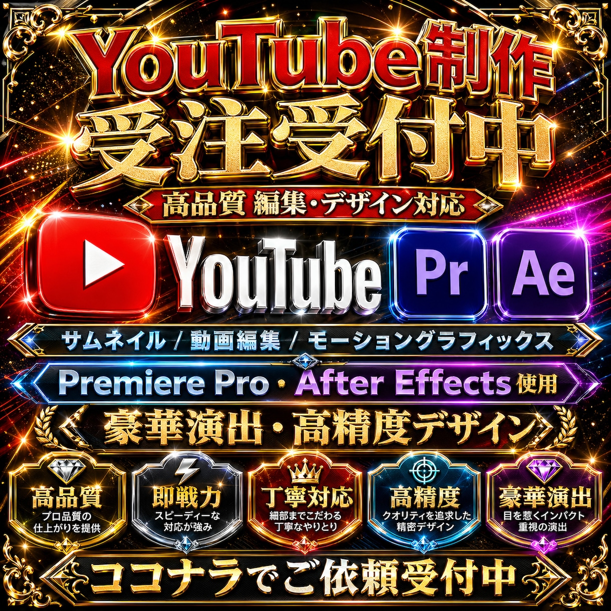 YouTube動画編集行います youtube用動画編集者が必要な方へ イメージ1