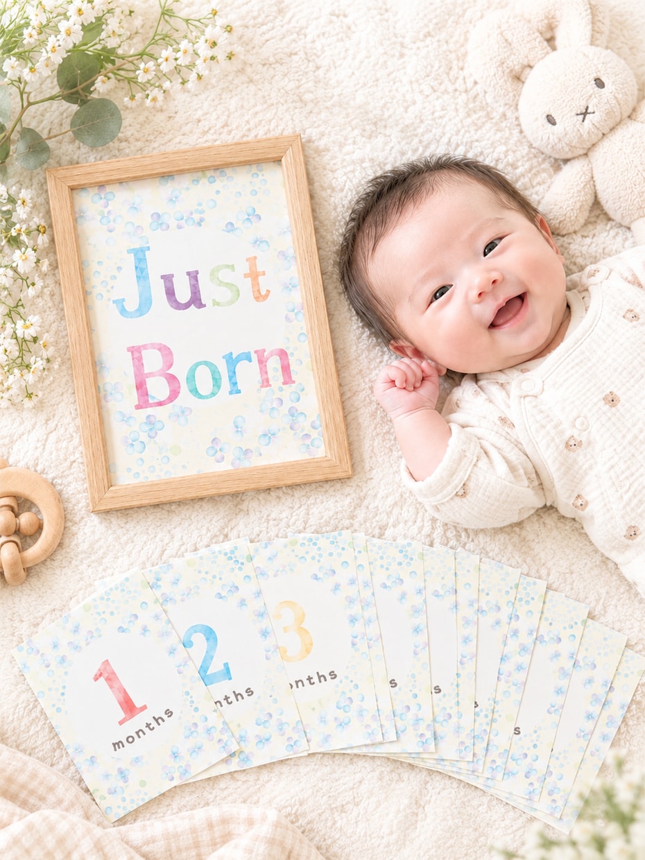 赤ちゃんのマンスリーカードを作ります 大切な成長記録をかわいく残しませんか？ イメージ1